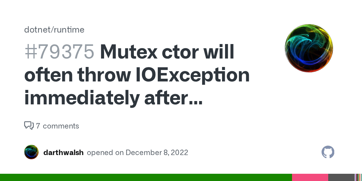 Mutex ctor will often throw IOException immediately after macOS reboot · Issue 79375 ·