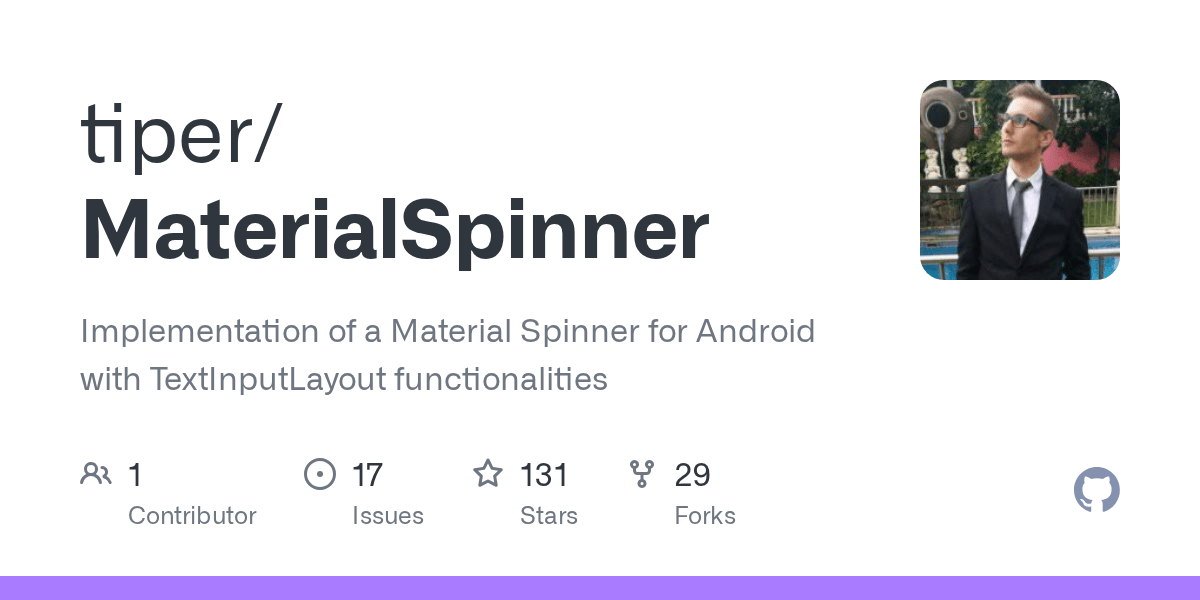 GitHub tiper/MaterialSpinner Implementation of a Material Spinner