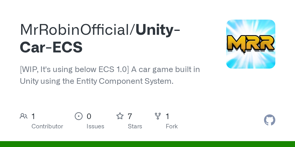 GitHub MrRobinOfficial/UnityCarECS A car game built in Unity using the Entity Component