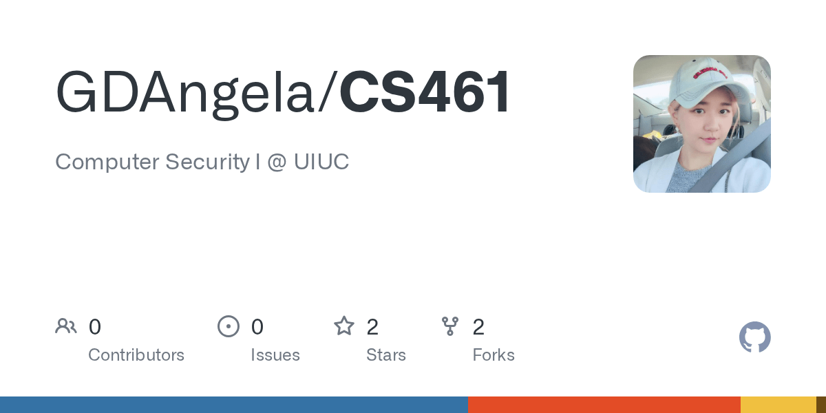 GitHub GDAngela/CS461 Computer Security I UIUC