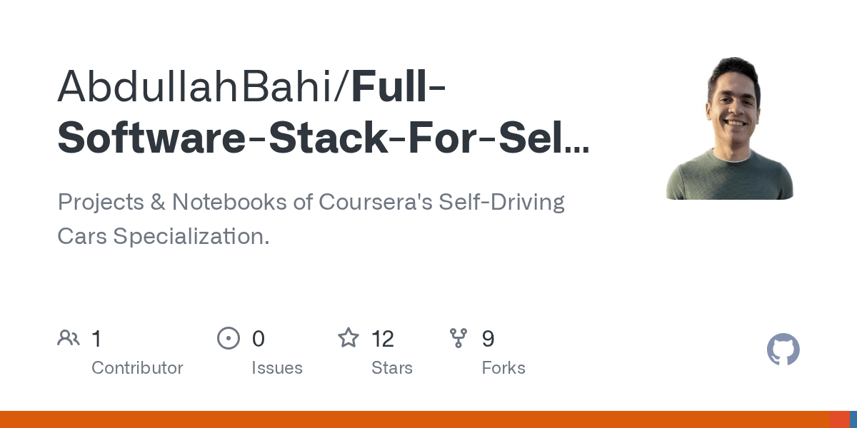 GitHub AbdullahBahi/FullSoftwareStackForSelfDrivingCars