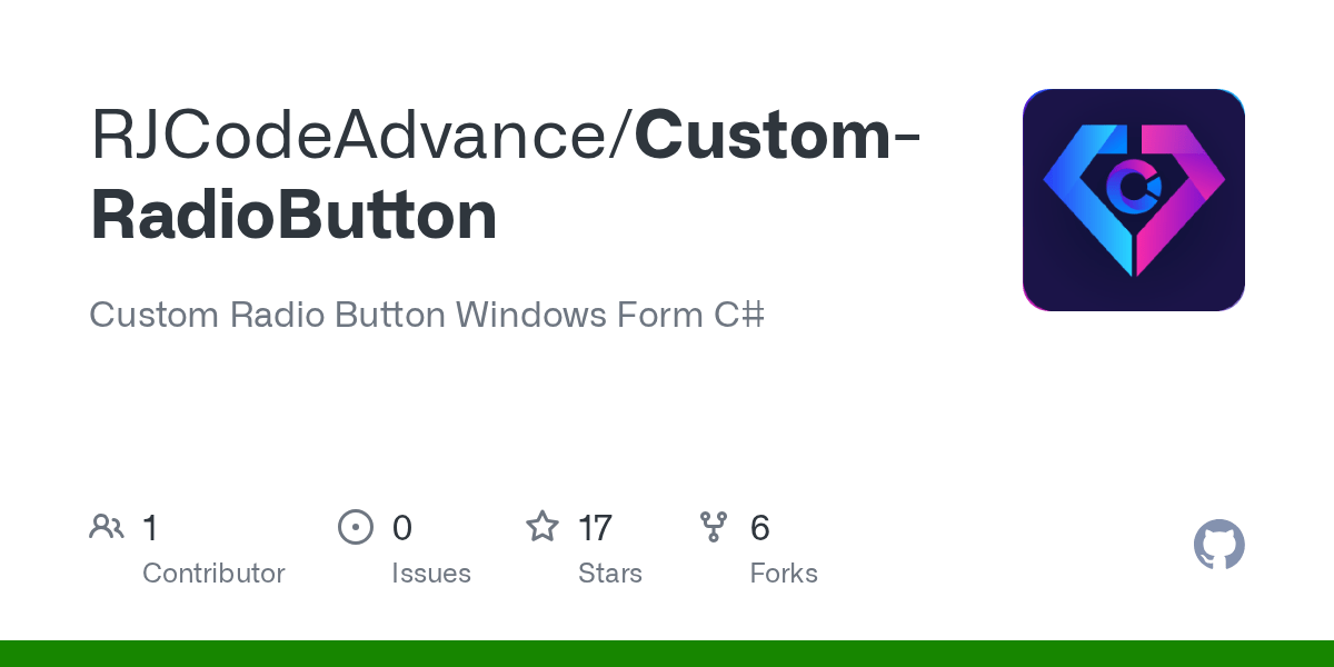 GitHub RJCodeAdvance/CustomRadioButton Custom Radio Button Windows