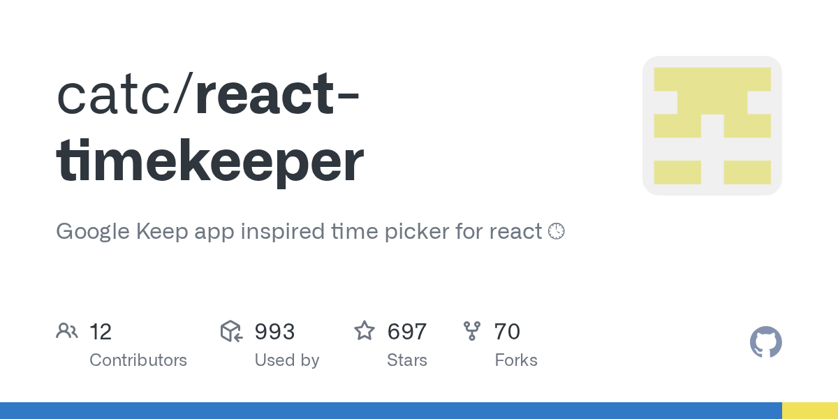 GitHub catc/reacttimekeeper Google Keep app inspired time picker