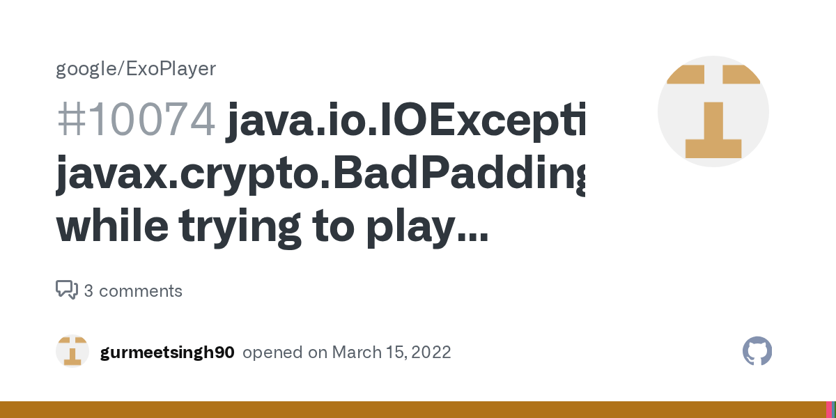 java.io.IOException javax.crypto.BadPaddingException while trying to
