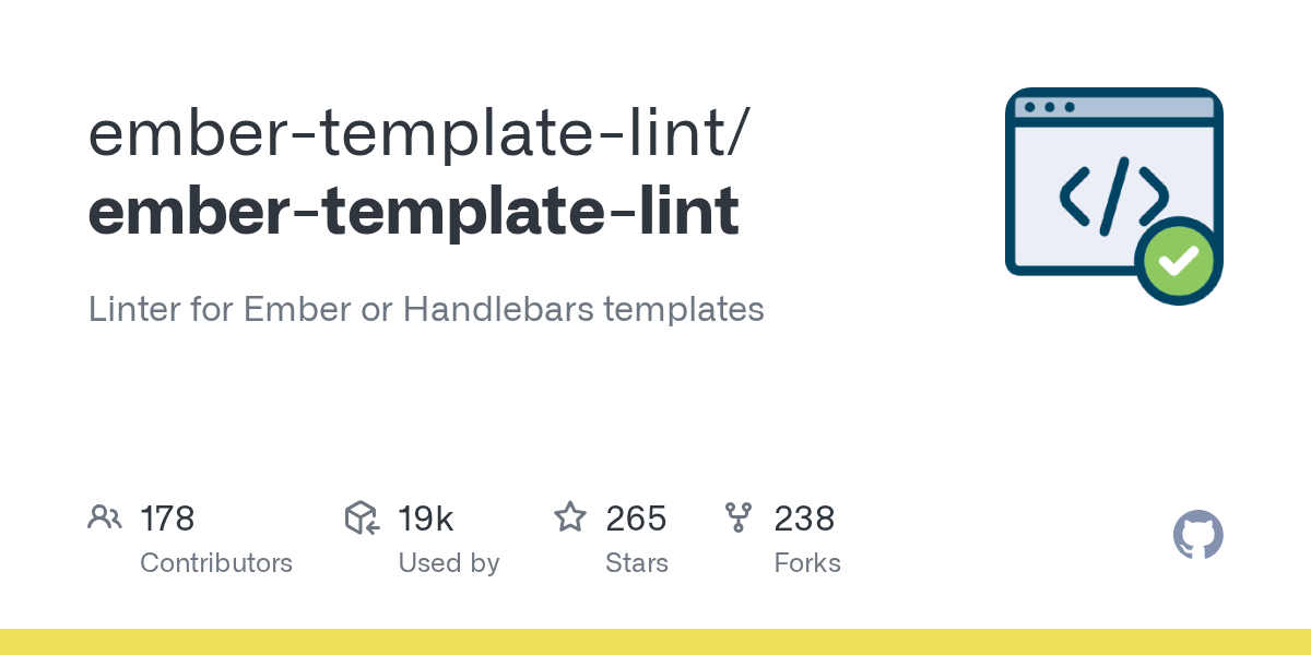 GitHub embertemplatelint/embertemplatelint Linter for Ember or