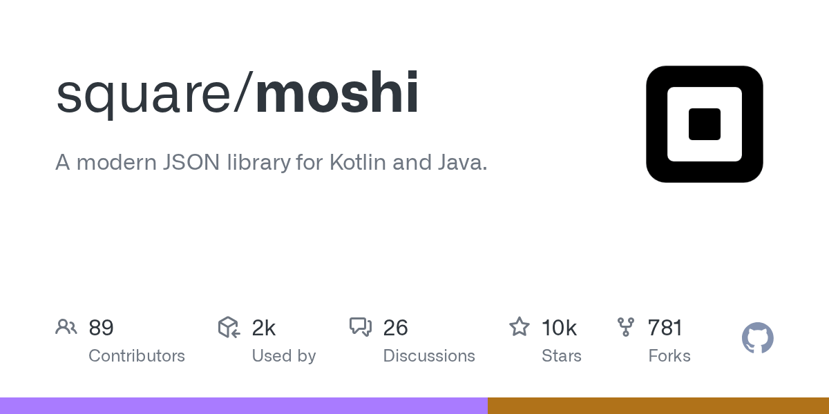 GitHub square/moshi A modern JSON library for Kotlin