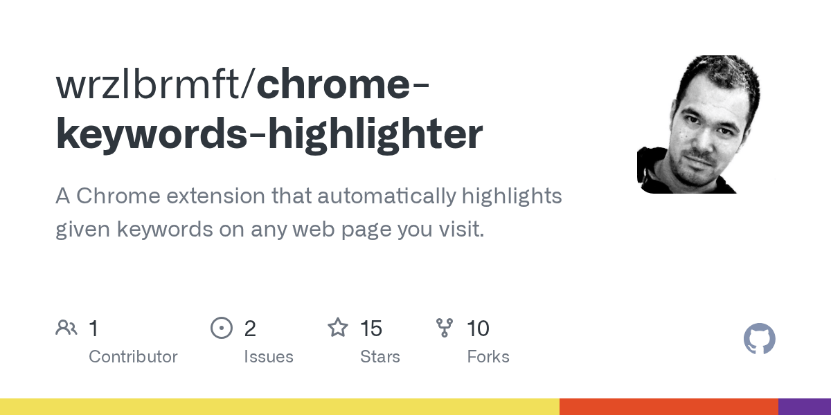 GitHub wrzlbrmft/chromekeywordshighlighter A Chrome extension that automatically highlights