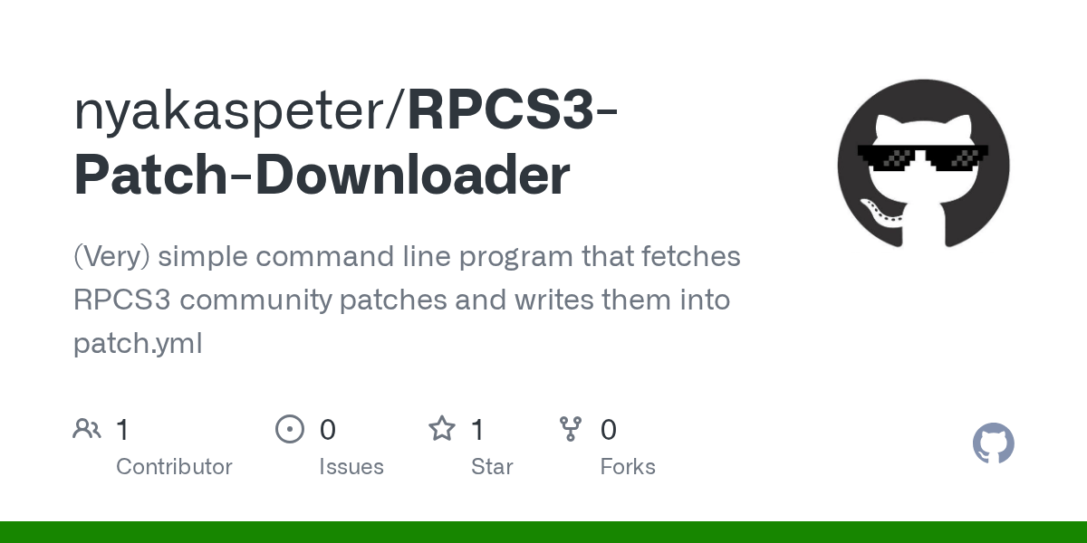 GitHub nyakaspeter/RPCS3PatchDownloader (Very) simple command line