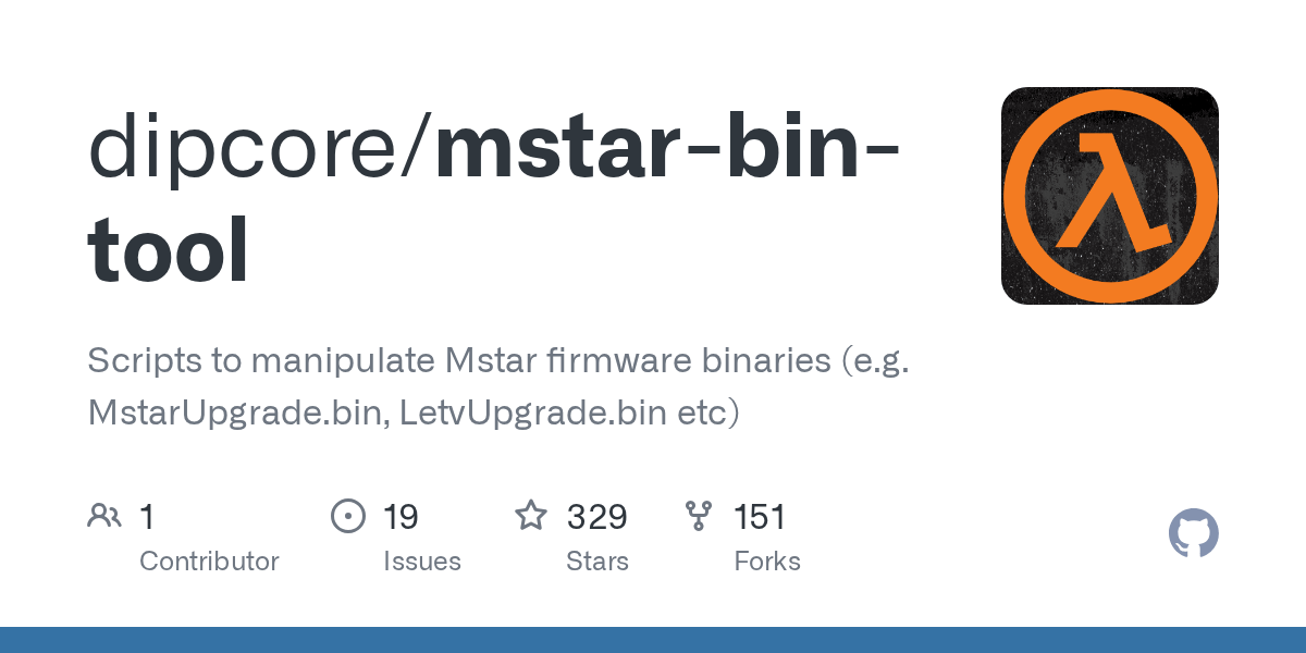 GitHub dipcore/mstarbintool Scripts to manipulate Mstar firmware