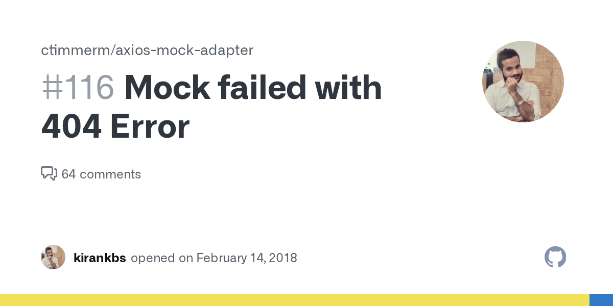 Mock failed with 404 Error · Issue 116 · ctimmerm/axiosmockadapter