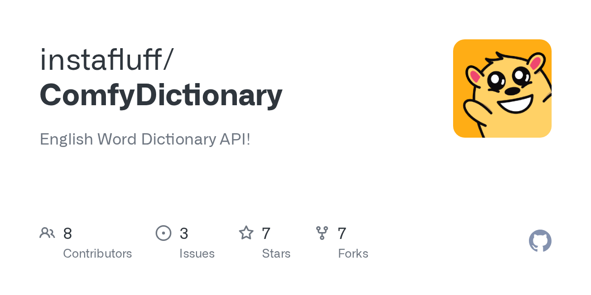 GitHub English Word Dictionary API!