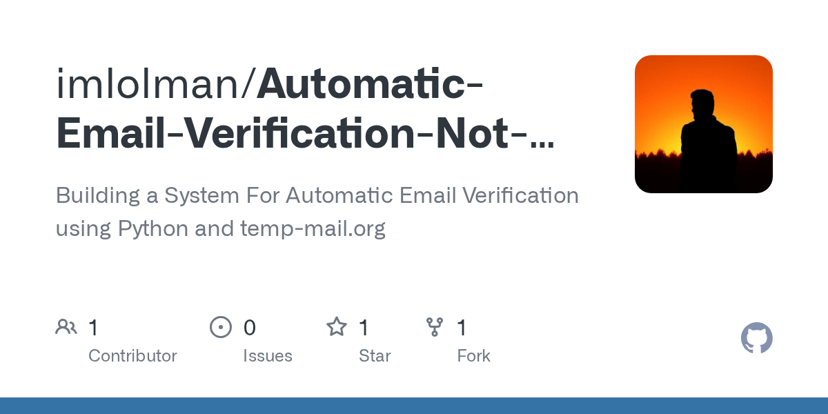 GitHub imlolman/AutomaticEmailVerificationNotWorkingAnymore