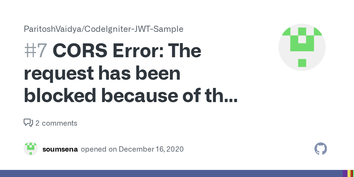 CORS Error The request has been blocked because of the CORS policy