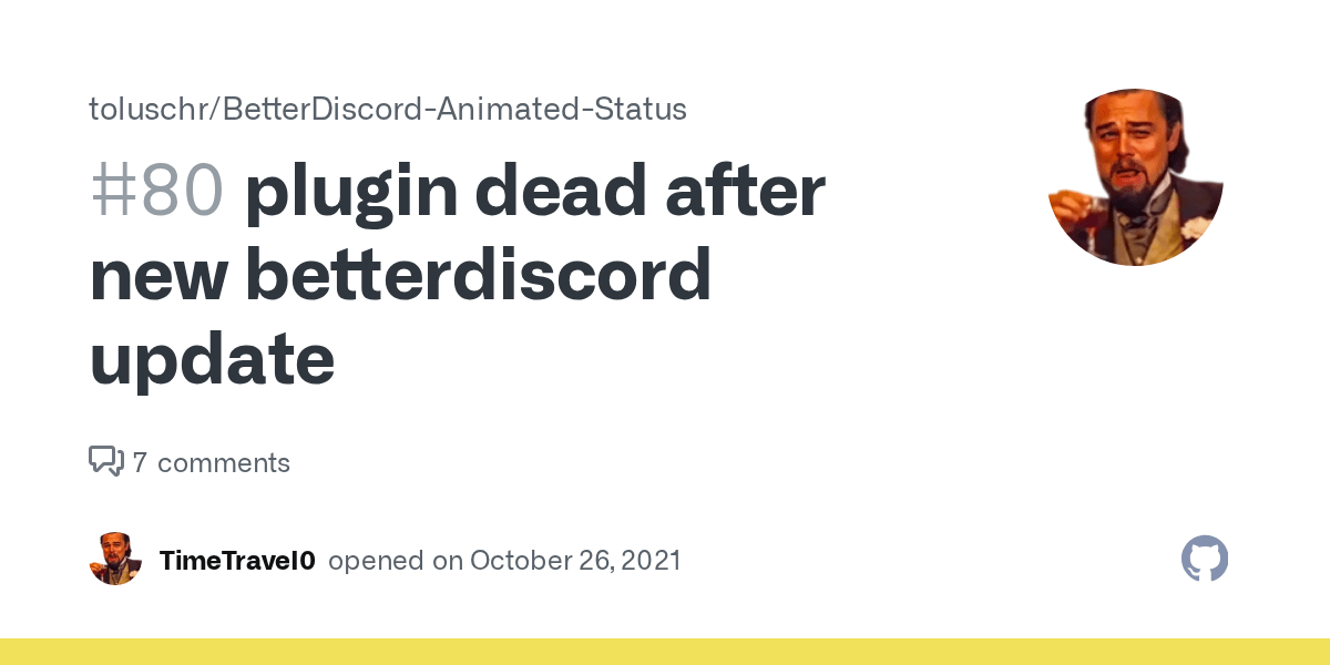 plugin dead after new betterdiscord update · Issue 80 · toluschr