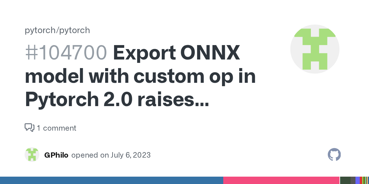 Export ONNX model with custom op in Pytorch 2.0 raises AttributeError