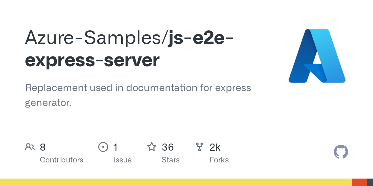GitHub AzureSamples/jse2eexpressserver Replacement used in