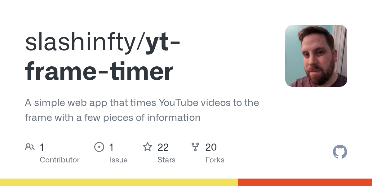 GitHub slashinfty/ytframetimer A simple web app that times YouTube