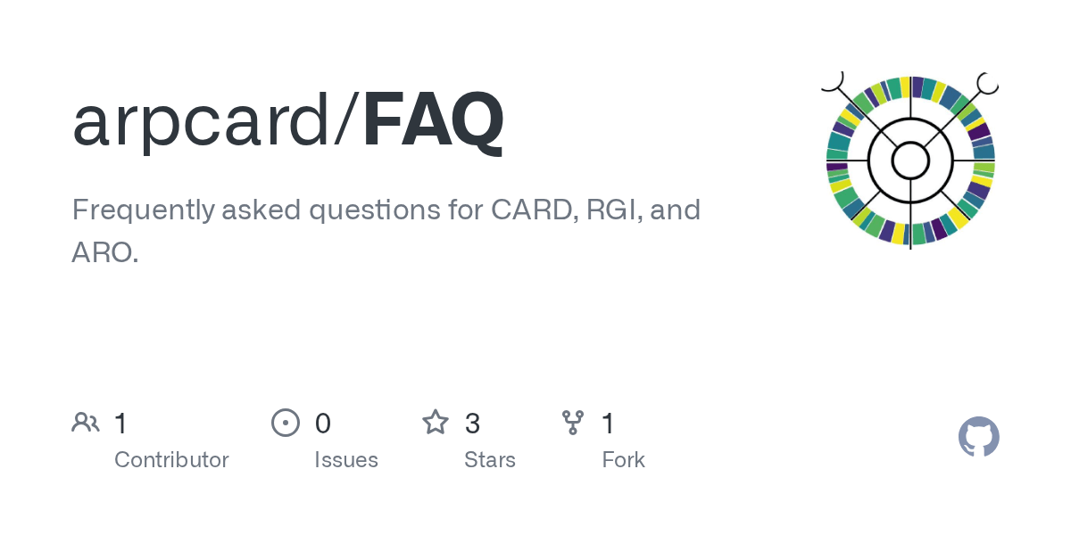 GitHub arpcard/FAQ Frequently asked questions for CARD, RGI, and ARO