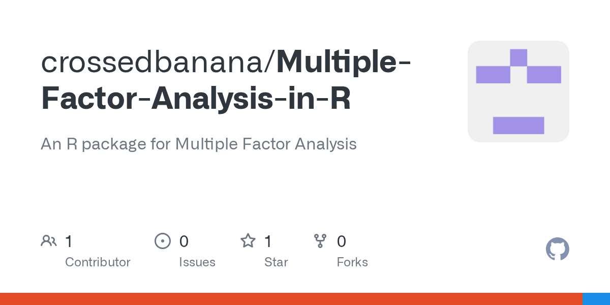 GitHub crossedbanana/MultipleFactorAnalysisinR An R package for Multiple Factor Analysis