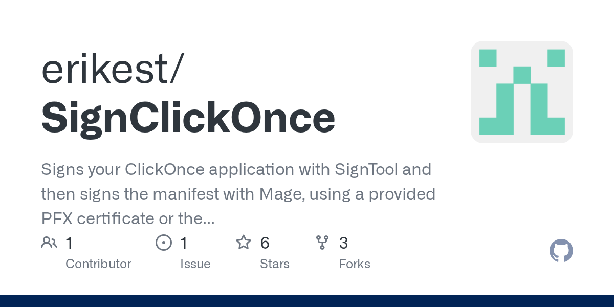 GitHub erikest/SignClickOnce Signs your ClickOnce application with