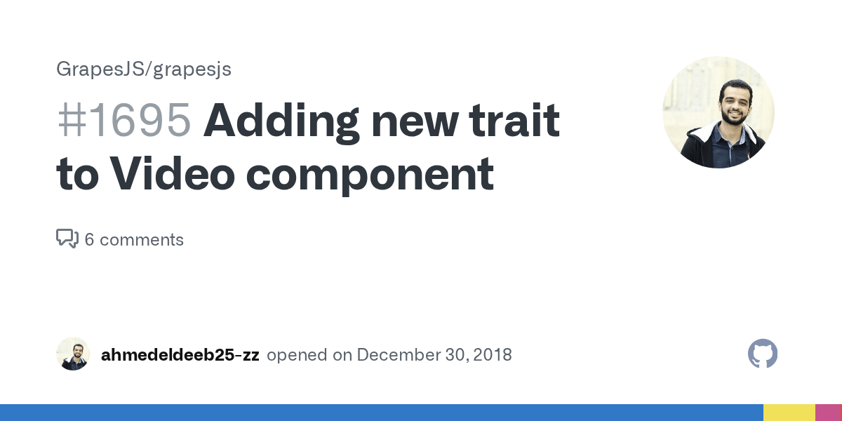 Adding new trait to Video component · Issue 1695 · GrapesJS/grapesjs