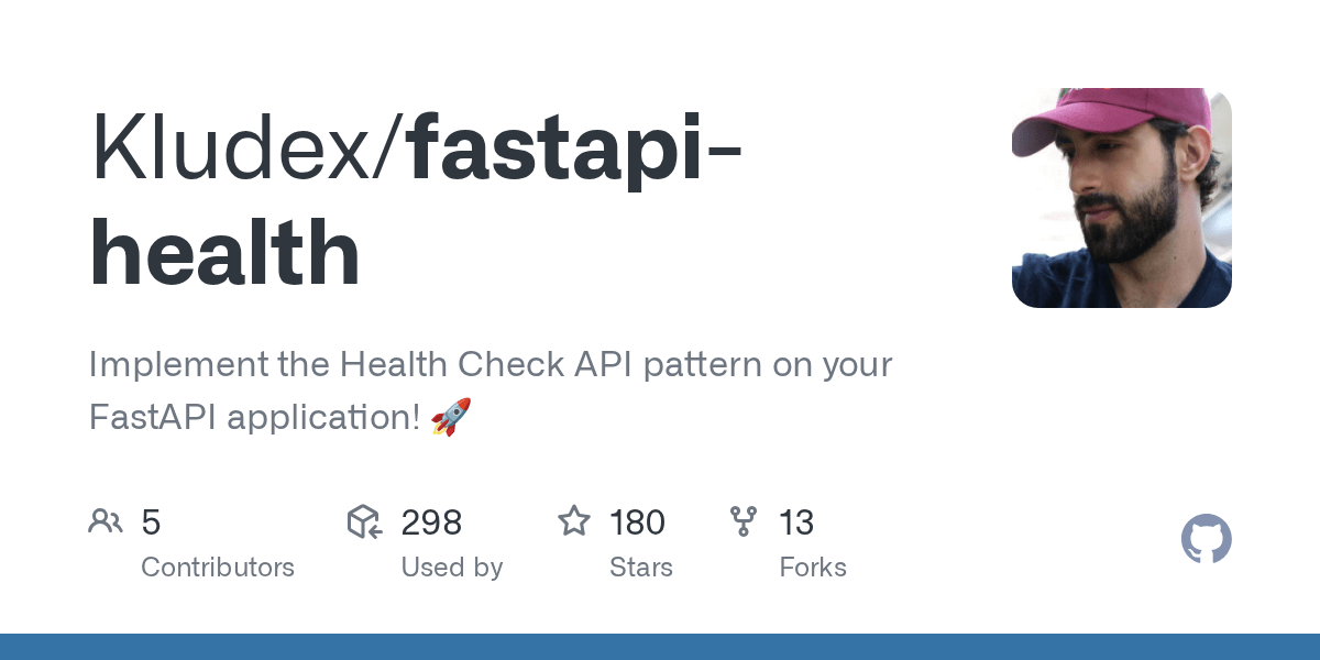 GitHub Kludex/fastapihealth Implement the Health Check API pattern
