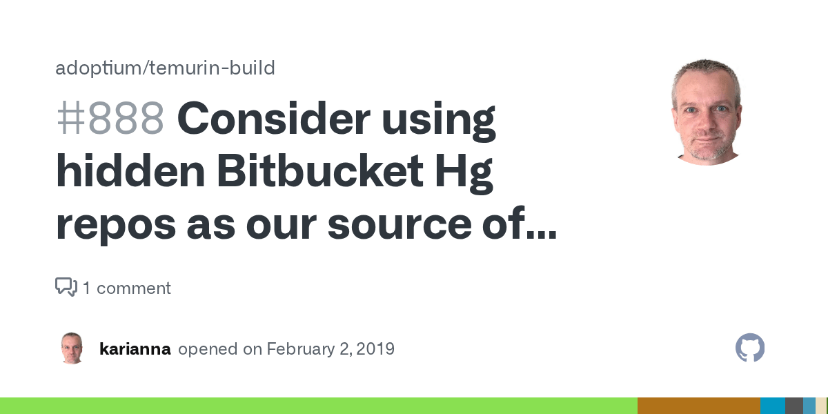 Consider using hidden Bitbucket Hg repos as our source of truth · Issue(01)