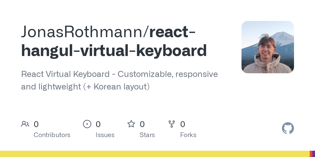 GitHub JonasRothmann/reacthangulvirtualkeyboard React Virtual