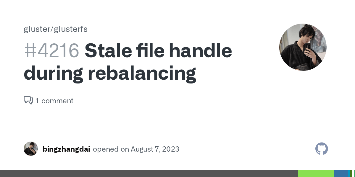 Stale file handle during rebalancing · Issue 4216 · gluster/glusterfs