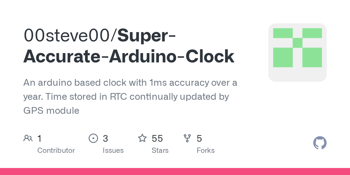 SuperAccurateArduinoClock/README.md at master · 00steve00/Super
