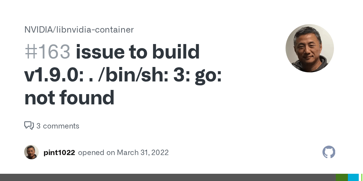 issue to build v1.9.0 . /bin/sh 3 go not found · Issue 163