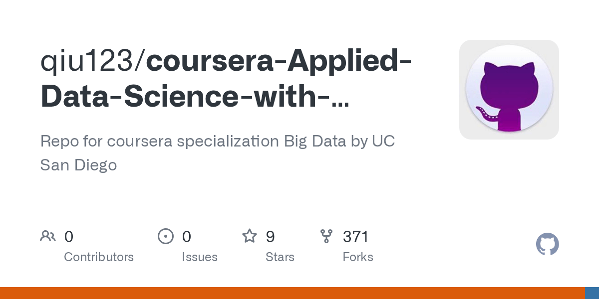 GitHub qiu123/courseraAppliedDataSciencewithPython Repo for