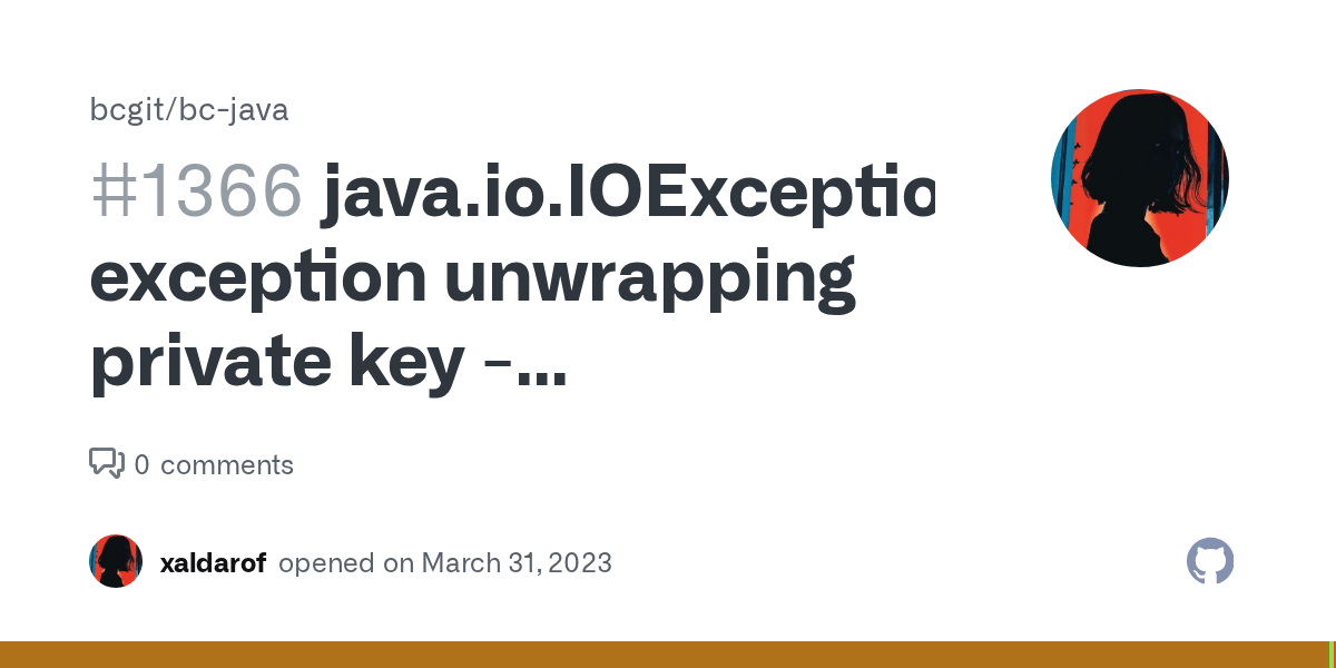 java.io.IOException exception unwrapping private key java.security
