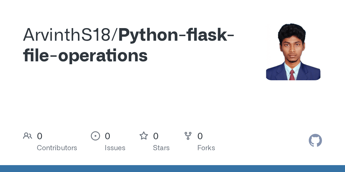 GitHub ArvinthS18/Pythonflaskfileoperations