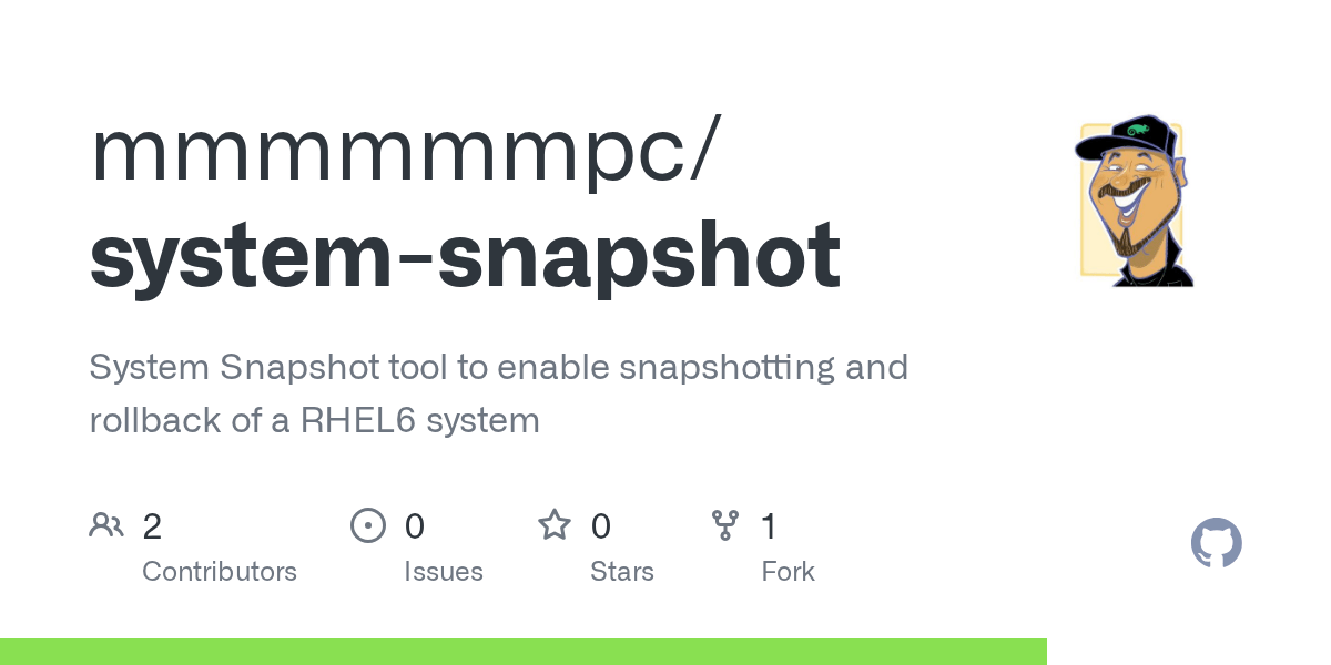 GitHub mmmmmmpc/systemsnapshot System Snapshot tool to enable