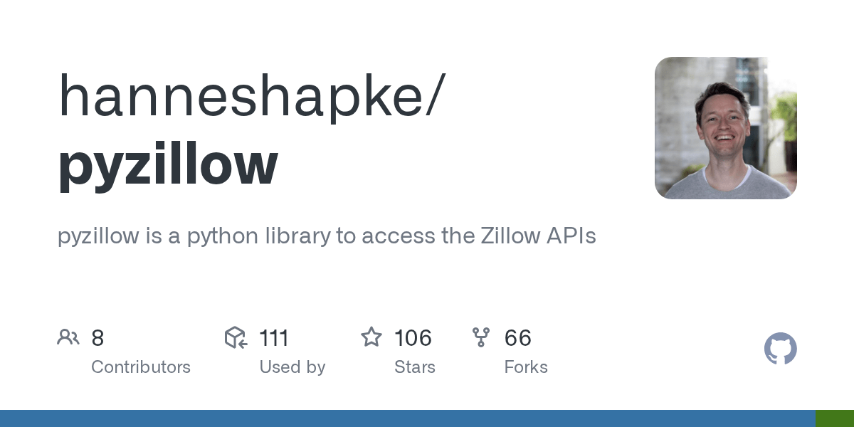 GitHub hanneshapke/pyzillow pyzillow is a python library to access