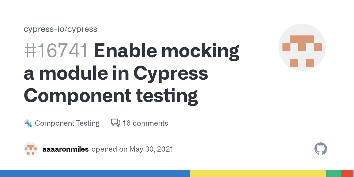 Enable mocking a module in Cypress Component testing · cypressio cypress · Discussion 16741