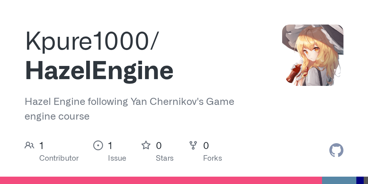 GitHub Kpure1000/HazelEngine Hazel Engine following Yan Chernikov's