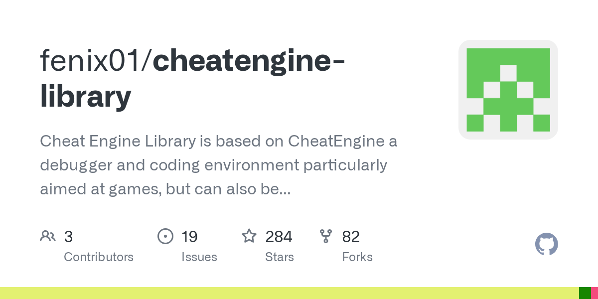 GitHub fenix01/cheatenginelibrary Cheat Engine Library is