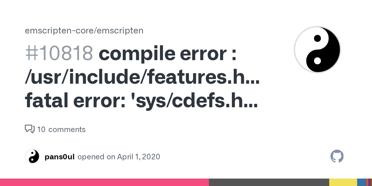 compile error /usr/include/features.h36712 fatal error 'sys/cdefs