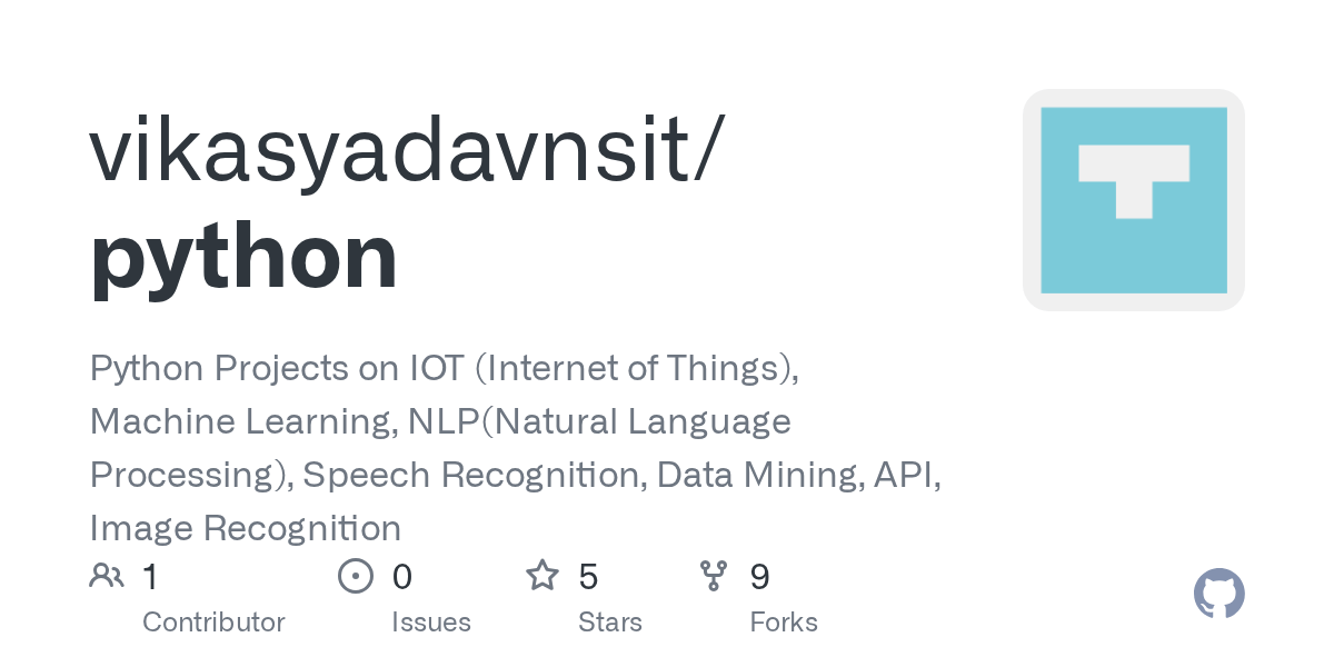 GitHub vikasyadavnsit/python Python Projects on IOT of