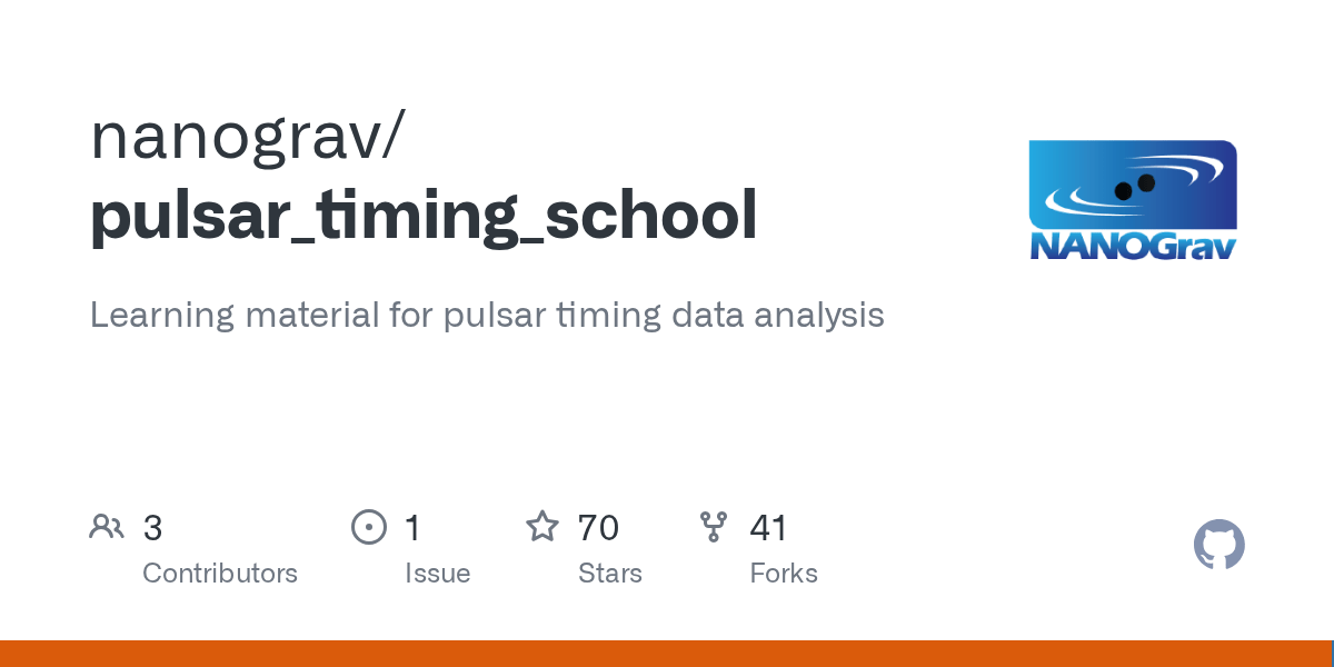 GitHub nanograv/pulsar_timing_school Learning material for pulsar