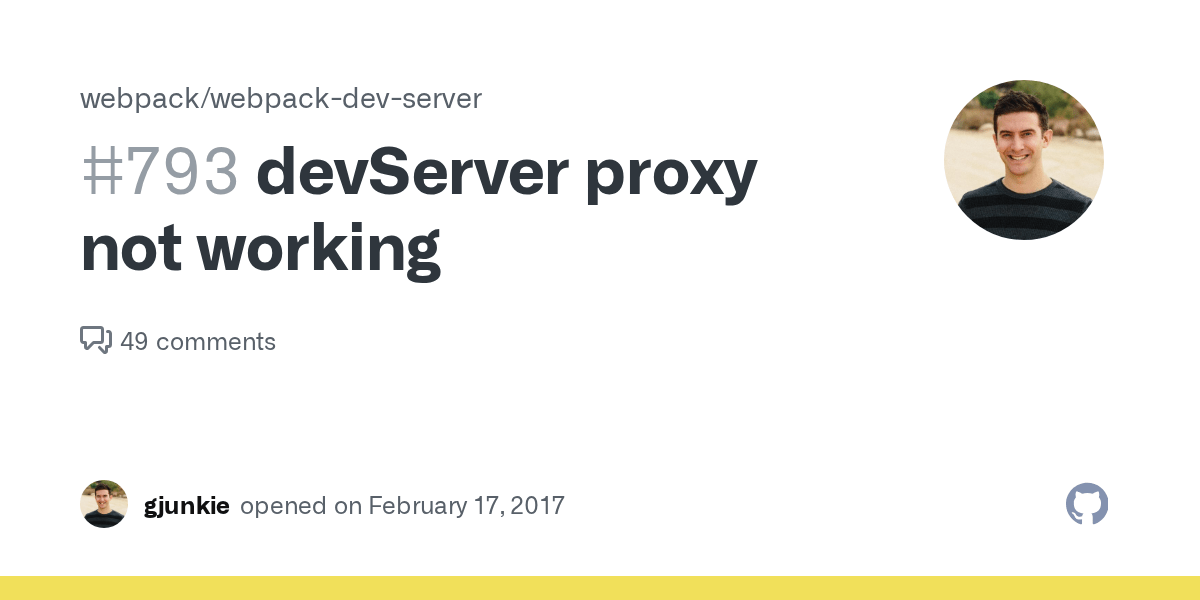devServer proxy not working · Issue 793 · webpack/webpackdevserver