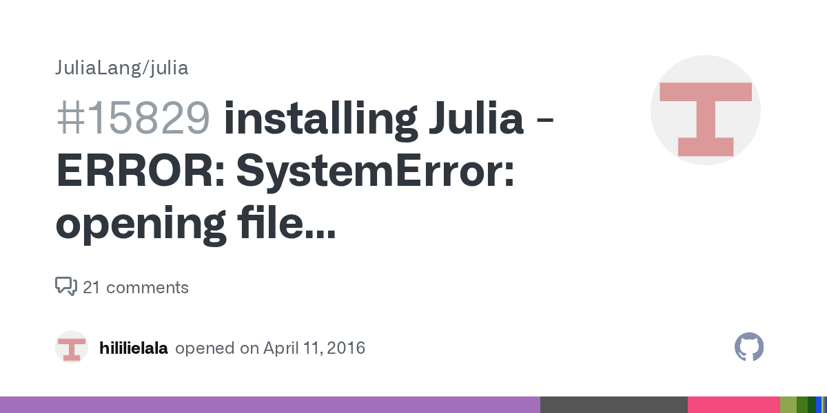 installing Julia ERROR SystemError opening file U\.julia_history