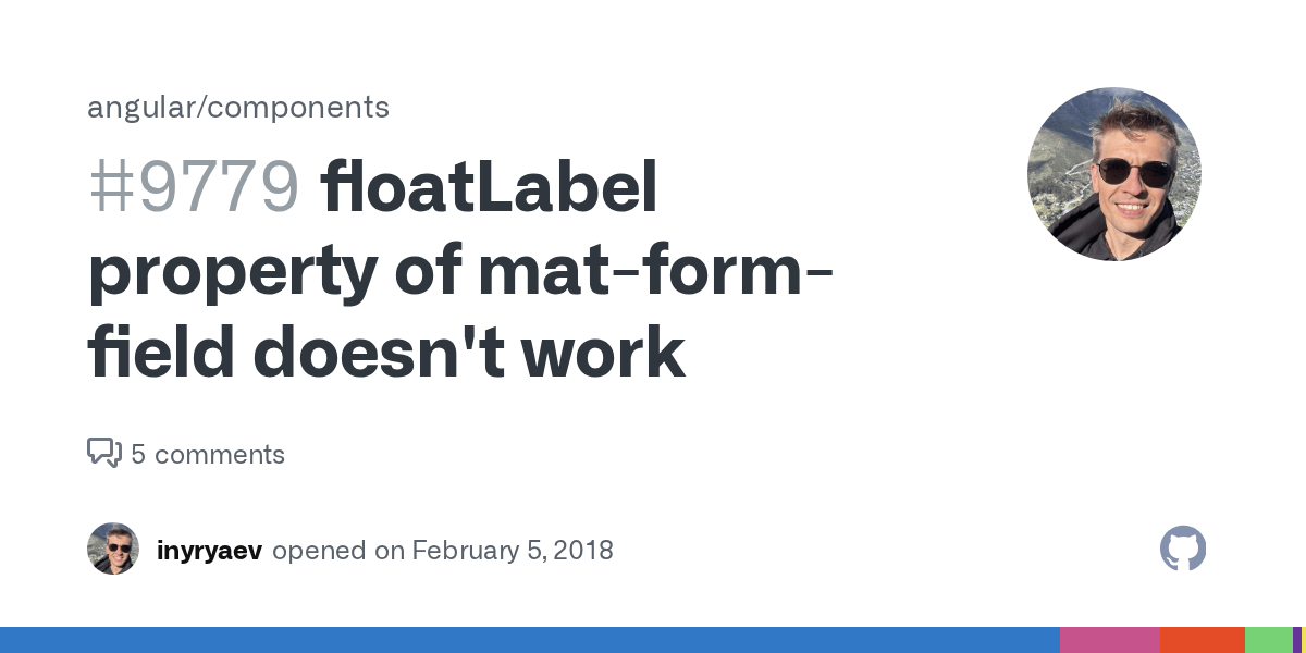 floatLabel property of matformfield doesn't work · Issue 9779 · · GitHub