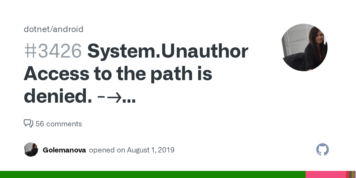 System.UnauthorizedAccessException Access to the path is denied