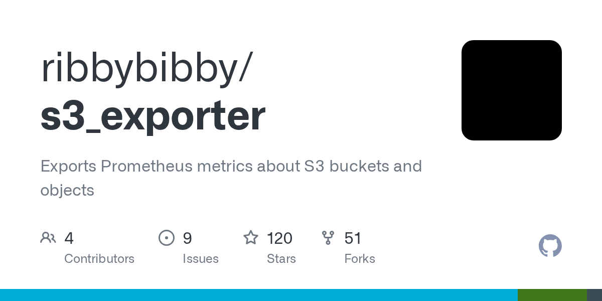 GitHub ribbybibby/s3_exporter Exports Prometheus metrics about S3