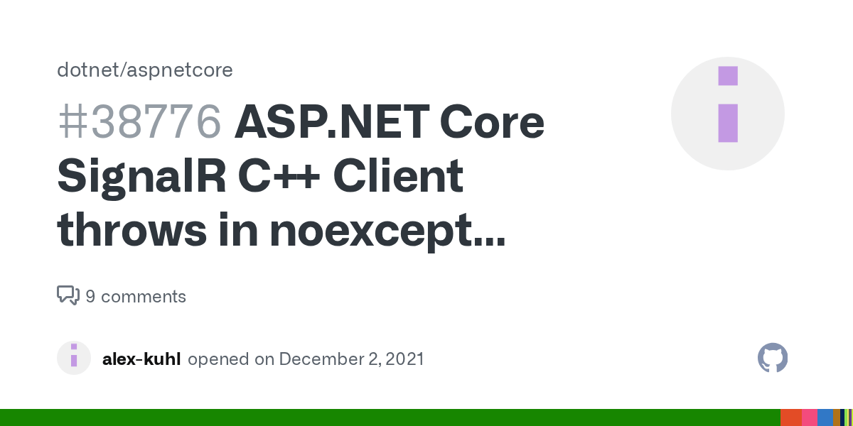Core SignalR C++ Client throws in noexcept function