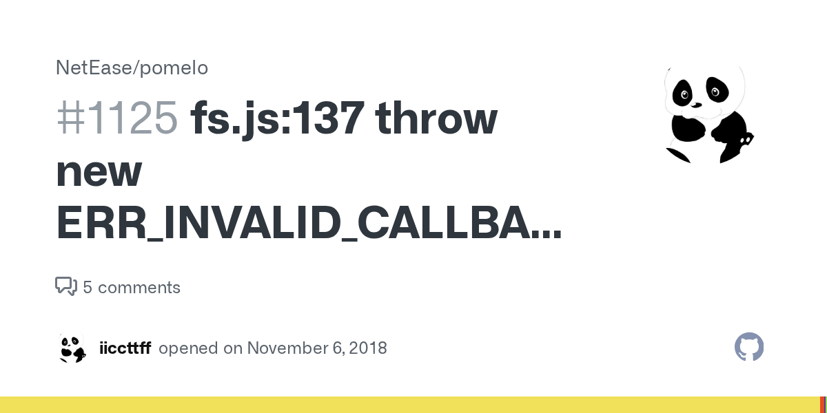 fs.js137 throw new ERR_INVALID_CALLBACK(); ^ TypeError [ERR_INVALID