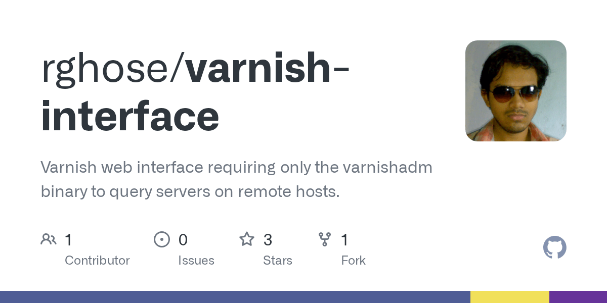 GitHub rghose/varnishinterface Varnish web interface requiring only